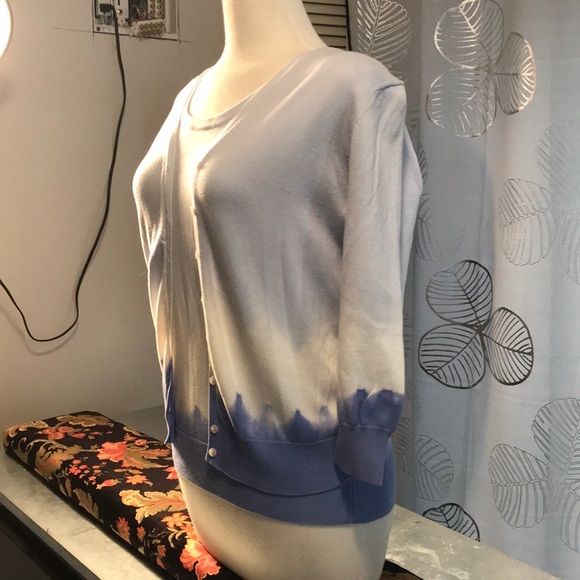 JEANNE PIERRE CARDIGAN TANK COTTON SWEATER SET LRG - Picture 3 of 6